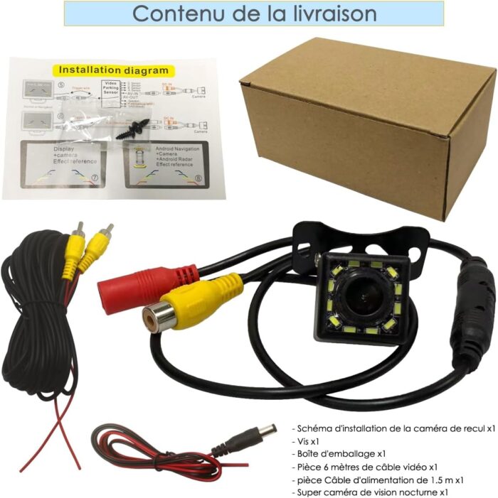 Caméra de Recul HD 170° – Vision Nocturne et Étanchéité Totale – Image 2