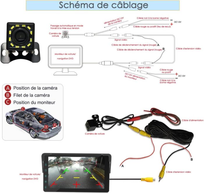 Caméra de Recul HD 170° – Vision Nocturne et Étanchéité Totale – Image 7
