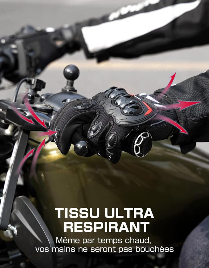 KEMIMOTO Gants Moto Homologués – Protection Renforcée & Écran Tactile – Image 4