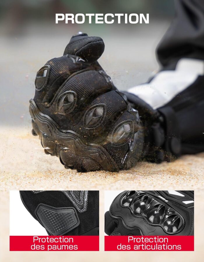 KEMIMOTO Gants Moto Homologués – Protection Renforcée & Écran Tactile – Image 6