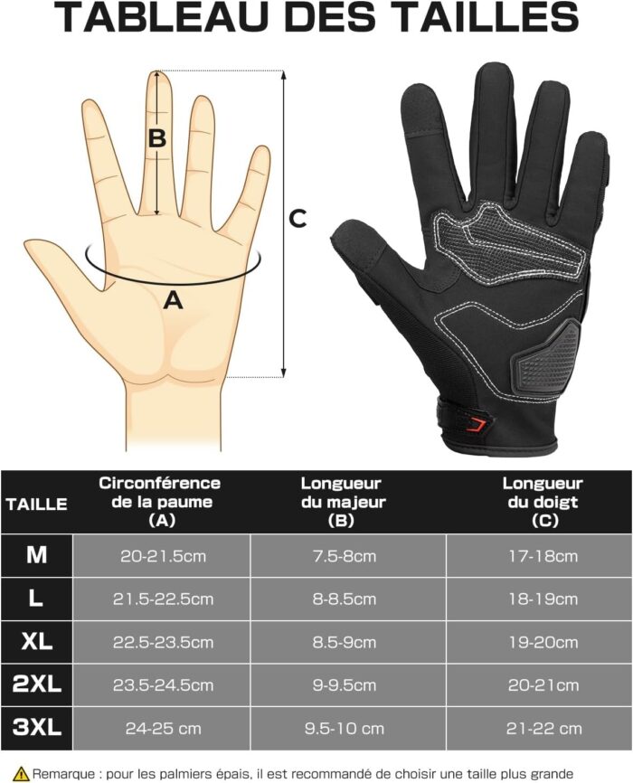 KEMIMOTO Gants Moto Homologués – Protection Renforcée & Écran Tactile – Image 2