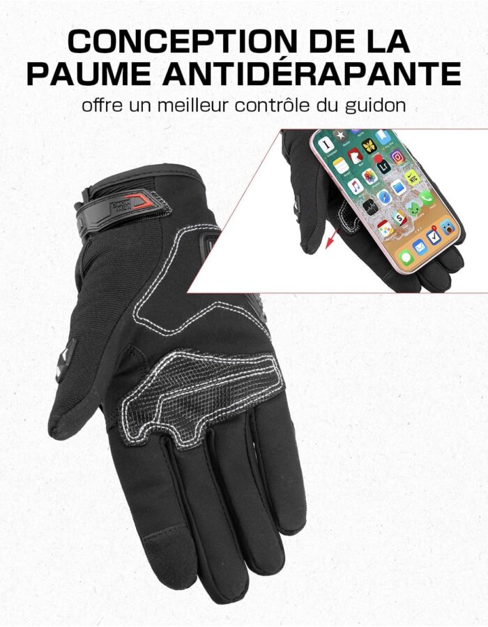 KEMIMOTO Gants Moto Homologués – Protection Renforcée & Écran Tactile – Image 5