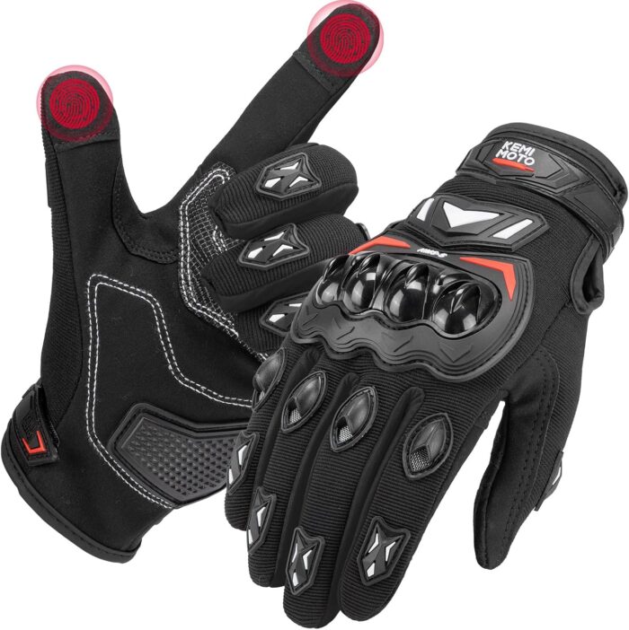 KEMIMOTO Gants Moto Homologués – Protection Renforcée & Écran Tactile