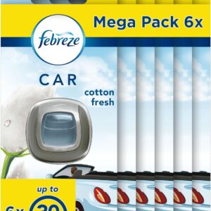 Febreze Désodorisant Voiture – Mega Pack 6x Pureté de Coton