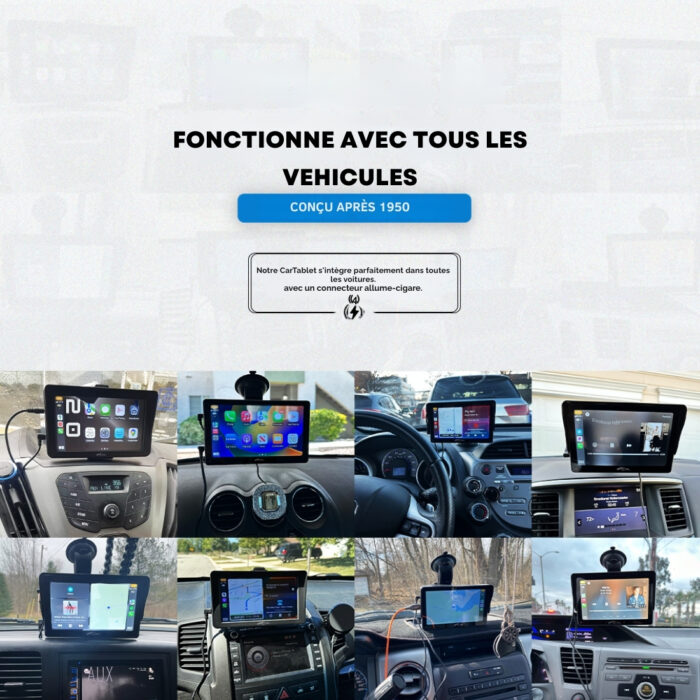CarTablet Pro 2025 installé sur le tableau de bord